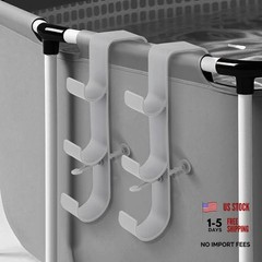 Adjustable 3-Hook Pool Pole Hanger – Above Ground Accessories for Gray