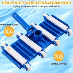 Corded Electric Pool Vacuum Head – Heavy Duty & Lightweight for Easy Maneuvering