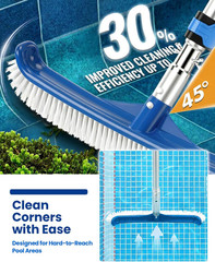 Telescopic Pool Brush with Heavy Duty Aluminum Head, 4-16 Ft Adjustable Pole