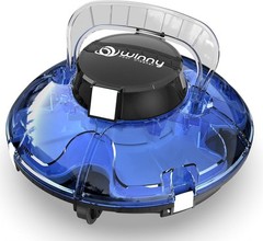 Cordless Robotic Pool Vacuum, Self-Parking Technology, Portable, Clear Blue