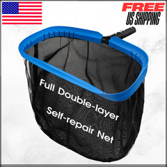 Upgraded Full Double Layer Heavy Duty Pool Net Rake Self Repair 17.5&Prime; No Poles