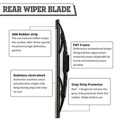 Rear Wiper Arm & Blade Kit,Exact-Fit Replacement for Jeep wrangler 1997