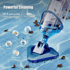 Powerful Rechargeable Pool Vacuum – 1 Hour Run Time, 18.5 GPM Flow Rate
