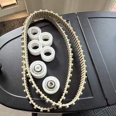 Pool Cleaner Replacement Track & Wheels Set, Beige/White Plastic