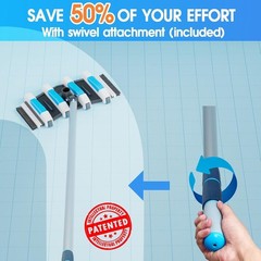 Enhanced Pool Vacuum Head with Direction-Control Handle – 17.5in Extra-Wide 4…