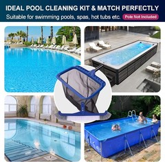 « Pool Skimmer Net & Brush Combo, Fine Mesh, 17.5 in Head, Wall Cleaner