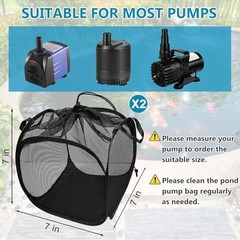 2Pcs Pop Up Pond Filter Bag 7inch Stainless Steel Wire Water Pump 7in-2Pcs