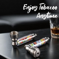 SPIPER Tobacco Pipe Set –Portable Travel Kit with Bottle, Steel Metal