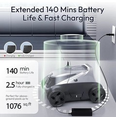 BUBLUE Bubot 500P Cordless Robotic Pool Cleaner Vacuum New Open Box 140 Min