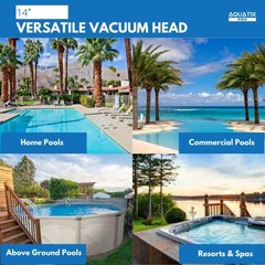 Pool Vacuum Head with Wheels & Hose Adapter, 14&Prime; Professional Grade,