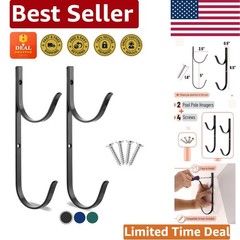 Maximize Pool Storage with 2 Heavy-Duty Aluminum Pole Hangers – U-Shape Design