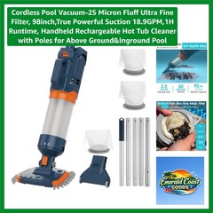 Rechargeable Handheld Pool Cleaner – Lightweight Design, 25μm Ultra-Fine Filter