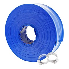 Poolvio 1-1/2&Prime; x 100&prime; Professional Blue Backwash Hose x 100 ft,