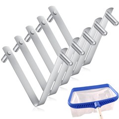 5PCS Pool Pole Clips, V-Shaped Stainless Steel Pool Brush Clip – 304 Rustproof D