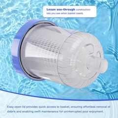 Inline Leaf Catcher Canister for Pool Vacuum Compatible with Hayward W560 Poolva
