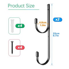 2 Pcs Pool Pole Hanger Wall Mounted Pool Fence Hooks Heavy Duty Swimming Meta…