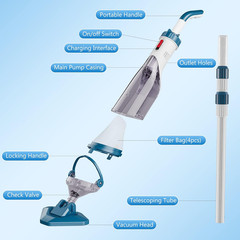 Powerful Rechargeable Pool Vacuum – 1 Hour Run Time, 18.5 GPM Flow Rate