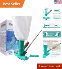 Compact Pool Spa Jet Vacuum with 56.5&Prime; Telescopic Pole – Powerful Debris Removal