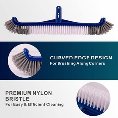 « Pool Skimmer Net & Brush Combo, Fine Mesh, 17.5 in Head, Wall Cleaner