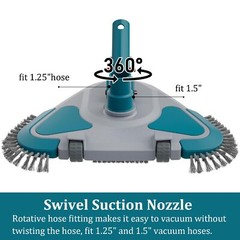Upgrade Pro Weighted Triangular Pool Rotative Vacuum Head With Brush & Ez Clip H