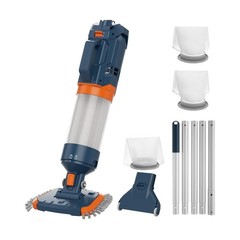 Cordless Pool Vacuum-True Powerful Suction 18.9GPM, 100inch, 1H Runtime, 25µ