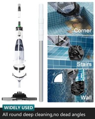 Foting Cordless Pool Vacuum For Above Ground Pool 19.5 Gpm All-Angle Headled
