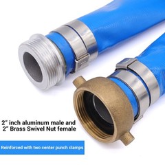 Wellrise 2 X 100Ft Pool Backwash Hose Aluminum Pin Lug Fittings Heavy Duty