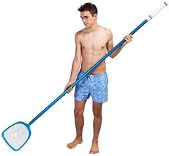 Teal Pool Leaf Skimmer Ultra Fine Mesh Net for Easy Debris Cleanup