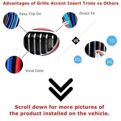 Exact Fit 3pc Set Iconic Tri-Accent Grille Insert Trims Compatible with 2003