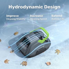 90 Min Cordless Robotic Pool Cleaner Automatic Vacuum Pools to 860 Sq ft, 1822