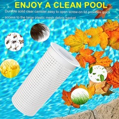 Efficient Pool Leaf Catcher Canister with Mesh Basket for Suction Cleaners