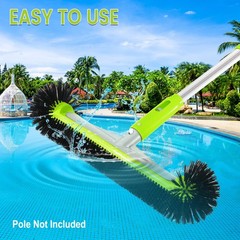 HeavyDuty Pool Brush 17.5 Inch Aluminum 7 Rows Nylon Bristles for Pool Walls Ti