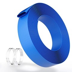 2x50ft Lay Flat Hose PVC Backwash Discharge Drain Hose with Clamp Hose Clamp