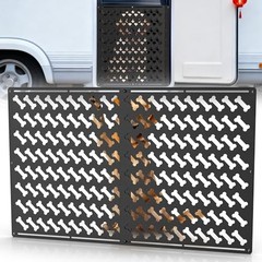 Rv Screen Door Protector for Dogs, Adjustable 17-32&Prime; Heavy Duty Aluminum Bone