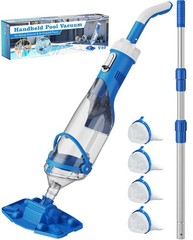 Cordless Pool Vacuum with Telescopic Pole, 18.5 GPM Powerful Suction, 1.5H Su…