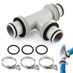 Qelirone Filter Pump Hose Connector, 1.5’to 1.5&prime; T Joint Pool Hoses Gray