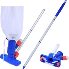 Pool Spa Jet Vacuum Cleaner W/ Brush & 4&prime; Poles For Above-ground Pool, Spa