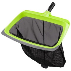 HeavyDuty Swimming Pool Leaf Skimmer Net with Rubber Lip & Deep Rake