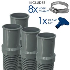 Puri Tech Heavy Duty Above Ground Filter Hose w Clamps 1.25 inch x 3 ft – 4 Pack