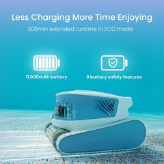 Hydro 3S Cordless Robotic Pool Vacuum for Inground Pools, 4 Cleaning Modes