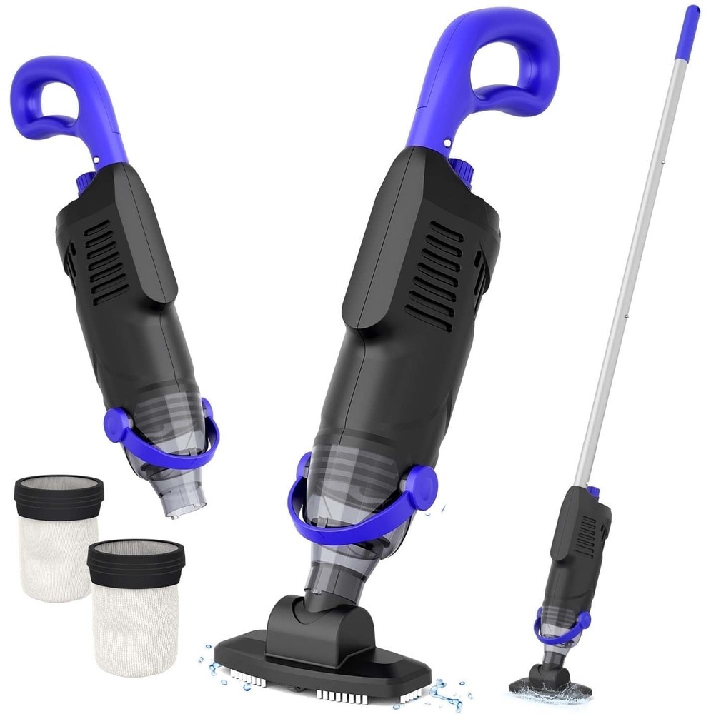Nichro Cordless Pool Vacuum Cleaner, 60W Suction, Handheld with 63-Inch Pole, 18