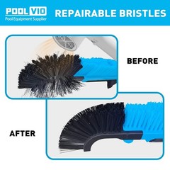 22&Prime; Extra-Wide Heavy-Duty Pool Brush with Detachable Corner Brush & Nylon Bristl