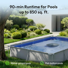 Bubot 300P Cordless Robotic Pool Vacuum with 90-Min Runtime & Suction Power