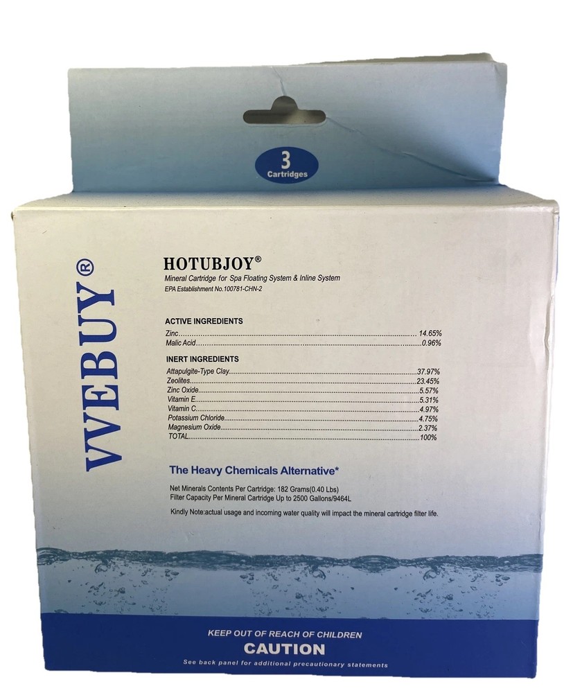 HOTUBJOY Hot Tub Filter Spa Mineral Cartridge Sticks VVEBUY 3 Pack