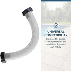 Pool Sand Filter Pump Hose 16 Inch Interconnecting 16 Inch, White