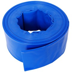 Discharge Hose 3-Inches x 50FT PVC Lay Flat Hose Backwash Drain Hose w/ Clamps