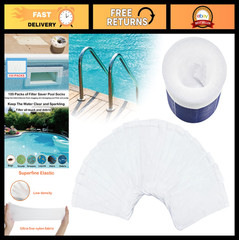 100 Pack Reusable Pool Skimmer Socks for Above Ground & Inground Pools – Durable
