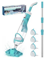 Cordless Rechargeable Pool Vacuum Handheld Cleaner w/ Telescopic Pole Hot Tub