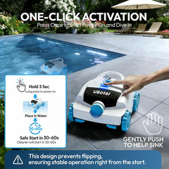 E10 Pool Vacuum,Cordless Robotic Pool Cleaner, Dual-Layer Filtration,Large Wheel
