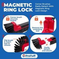 ProTuff 490 Promise 22in Pool Brush, Algae Scrubber for Walls & Steps